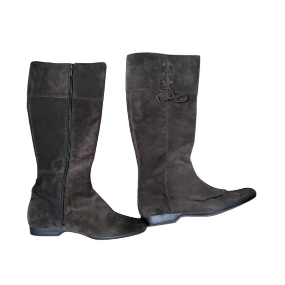 Enzo Angiolini Brown Suede Leather Boots - Flat Size 8 - Picture 2 of 8